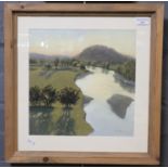 David Cowdry (Welsh 20th century), The Towy Valley, probably showing Merlin's Hill, signed. Oils