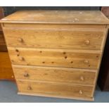 Modern pine straight front bedroom chest of four drawers. (B.P. 21% + VAT)