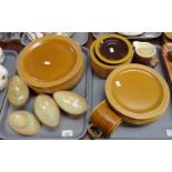 Three trays of Hornsea and other mid Century pottery to include: Hornsea saffron plate and milk jug,
