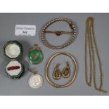 A collection of Victorian and later costume jewellery. (B.P. 21% + VAT)