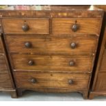 19th century mahogany straight front chest of two short and two long drawers. 92x45x105cm approx. (