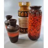 Collection of West German Art Pottery vases, 'Lava' and other designs. (4) (B.P. 21% + VAT)