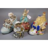 Collection of modern Beatrix Potter composition figurines by Border Fine Arts, together with a