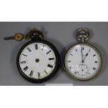 Silver pair cased gentleman's pocket watch, the fussee movement marked 'George Stacey of Worksop'