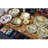 Three trays of Royal Doulton hunting scene bowls and a plate, various Royal Doulton collectors