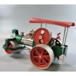 Wilesco live steam model road roller traction engine in original box, No. D36. (B.P. 21% + VAT)