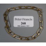 A 9ct gold bracelet. Approx weight 10.7 grams. (B.P. 21% + VAT)
