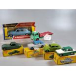 Collection of Dinky toys diecast model vehicles to include: Guy lorry in green and red 432