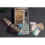 Box of various ephemera to include: Singer sewing machine manual, Simplicity tracing paper, two