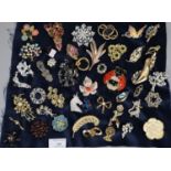 Collection of vintage and other brooches: ladybird, unicorn, butterfly, floral etc. (B.P. 21% + VAT)