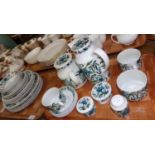 Three trays of Staffordshire 'Midwinter' tea and dinnerware: six soup bowls and a gravy boat,