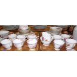 Two trays of china: tray of Royal Albert ‘Blossomtime’ tea ware: six cups and saucers, six square