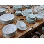 Five trays of Noritake china 'Maya' design dinner and teaware to include: sauce boat, various