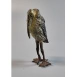 Cold painted bronze model of a Maribou Stork. Possibly Austrian. 9cm high approx. (B.P. 21% + VAT)