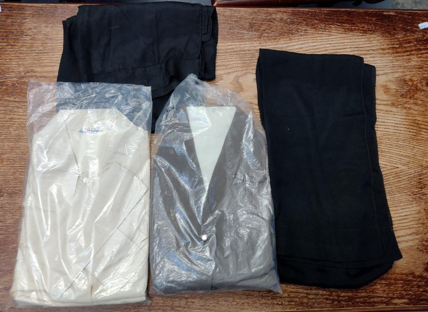 Collection of vintage ladies silk items, to include: four blouses, three cream one grey, two black - Image 2 of 2