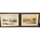 E Earp, Italianate lake scenes, a pair, signed, watercolours. 36 x 54cm approx. Framed and