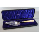 Walker & Hall silver presentation trowel in original fitted box presented to 'Councilor A C