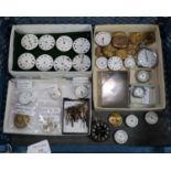 Collection of pocket watch faces and workings, to include: William Meredith Merthyr Tydfil, Precista