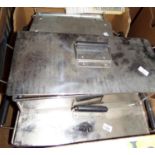 Box of aluminium and steel culinary equipment: mainly hot boxes. (B.P. 21% + VAT)