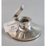 Silver capstan's desk inkwell with Birmingham hallmarks and loaded base. (B.P. 21% + VAT)