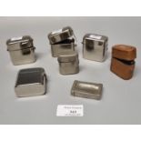 Tub containing silver plated and a leather cased travelling inkwells. (B.P. 21% + VAT)