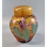 Modern Art Nouveau organic design baluster glass jar and cover. (B.P. 21% + VAT)
