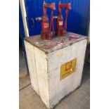Vintage Shell Oil twin dispenser workshop oil tank. (B.P. 21% + VAT)