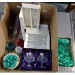 Box of glassware, to include: Royal Albert and Edinburgh Crystal drinking glasses, brandy balloon