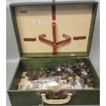 Vintage 'Sirram' picnic hamper, box only, the interior revealing assorted GB and other coinage,