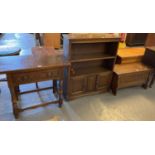 Collection of mid-century oak 'Old Charm' style furnishing items, to include: blanket box, single