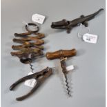 J Heeley & Sons concertina corkscrew, with impressed marks, a Helix corkscrew with turned wooden