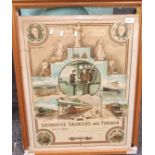 Framed certificate 'Associated Society of Locomotive Engineers and Fireman', dated 1906. 66x52cm