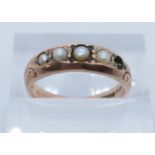 9ct gold seed pearl set dress ring. 2.2g approx (one pearl missing). (B.P. 21% + VAT)