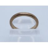 9ct gold wedding ring. Size T + 1/2, 3.9g approx. (B.P. 21% + VAT)