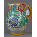 Early 20th Century Crown Ducal tube lined floral and foliate jug by Charlotte Rhead. (B.P. 21% +