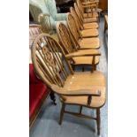 Set of six modern hoop wheel and spindle back kitchen chairs. (5+1) (6) (B.P. 21% + VAT)
