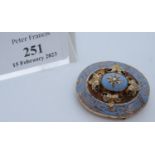 Victorian blue enamelled oval memorial type locket. Unmarked. 10.8g approx. (B.P. 21% + VAT)