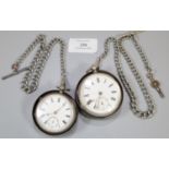 Silver key wind open faced lever pocket watch with Roman numerals and seconds dial, on white metal