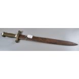 19th century brass hilted French Artilleryman's short sword, model 1831 in the form of a 'Roman