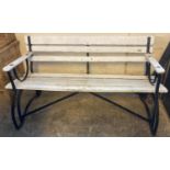 Vintage painted slatted garden bench with cast iron frame. (B.P. 21% + VAT)