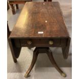 19th century mahogany breakfast single drawer table on quatrefoil base. (B.P. 21% + VAT)