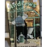 Bevelled unframed advertising mirror 'Andrew's Liver Salt, I Must Have Left It Behind', signed