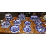 Seven trays of Copeland Imari influenced dinnerware on a pale blue/white ground: twelve dinner