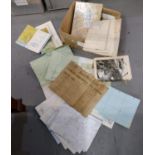 Box containing various maps and ephemera of aeronautical and military interest to include: