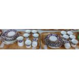 Two trays of early 20th Century English china teaware to include: teacups and saucers, plates,