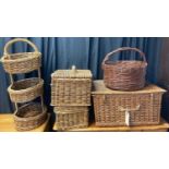 Collection of wicker baskets and hampers. (5) (B.P. 21% + VAT)