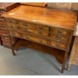 Victorian style mahogany cutlery cabinet/sideboard with under tier, having an arrangement of drawers
