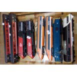 Tray comprising OO gauge Hornby, Lima and other locomotives and carriages, marked 'Virgin TGV