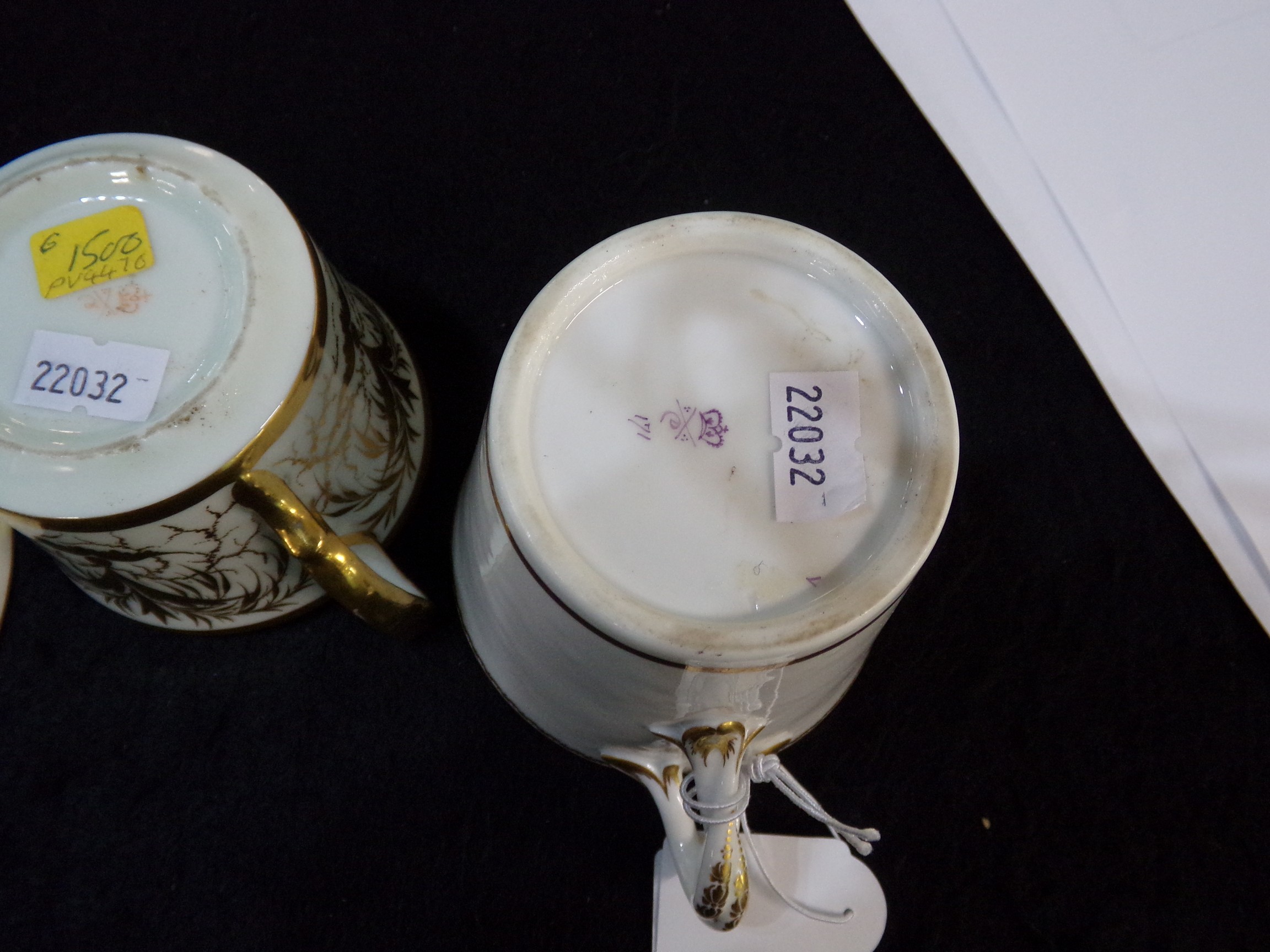 Collection of 19th Century Derby porcelain items to include: two handled chocolate lidded cup on - Image 7 of 8