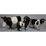 Two Beswick black and white cows; one Friesian marked C.H Claybury Leegwater and a Belted Galloway